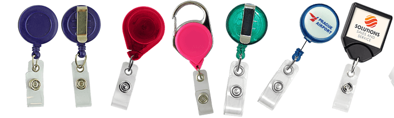 Retractable Badge Reel With Clear Double-Sided ID Holder – Metal Yoyo Reel, Mix Colors