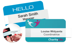 Reusable Selfit® Double line Name Badges, 70 X 40 mm