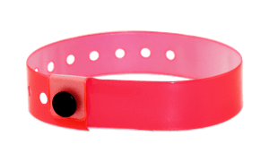 Plain Translucent Vinyl Wristbands, 19 mm, Strawberry Red