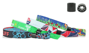 Woven wristbands with plastic sliding clip closure, Oslo