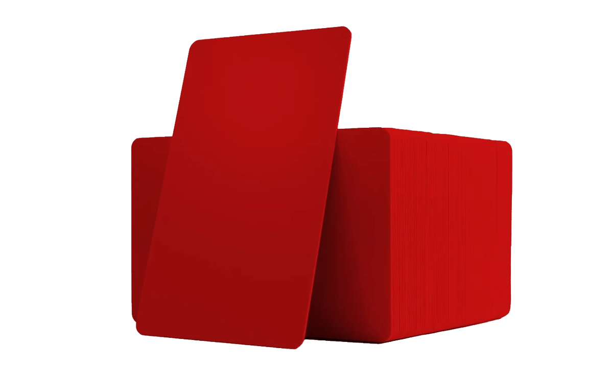 Blank Red PVC cards - 760 mic