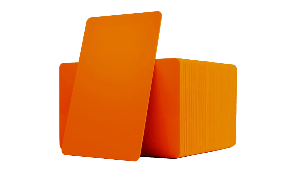 Blank Orange PVC cards - 760 mic