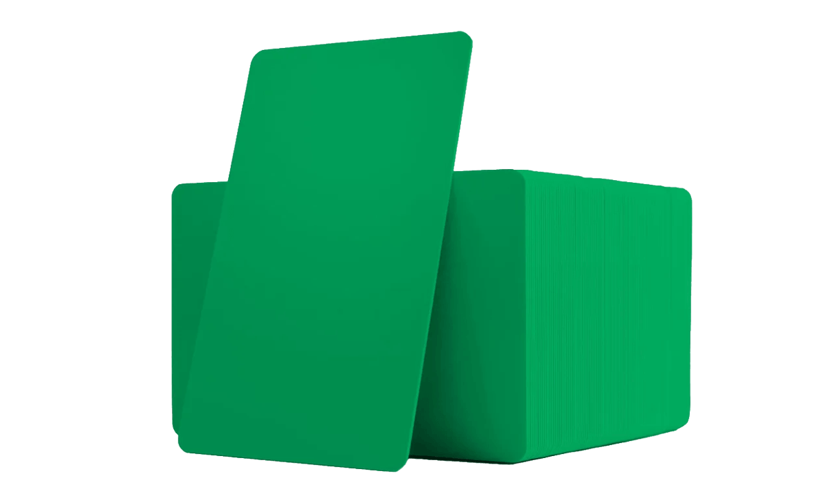 Blank Green PVC cards - 760 mic