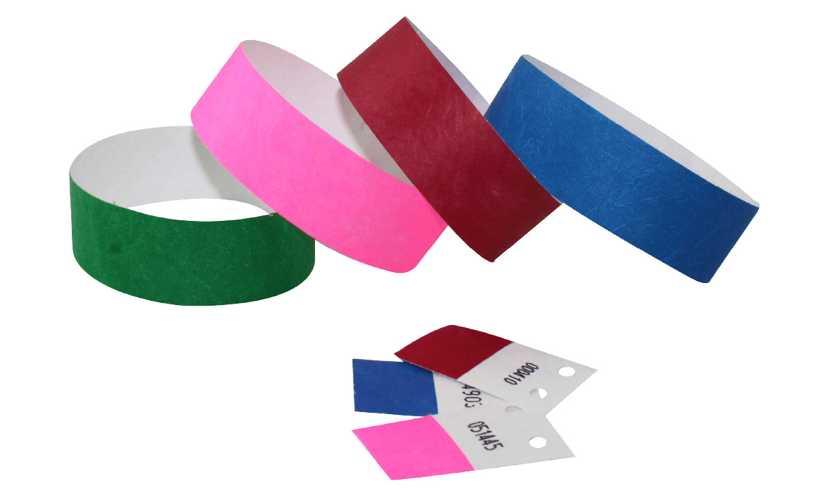Pre-numbered Tyvek wristbands with pull-off tab 25 mm