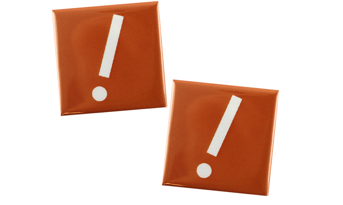 Button badges 40X40mm, square