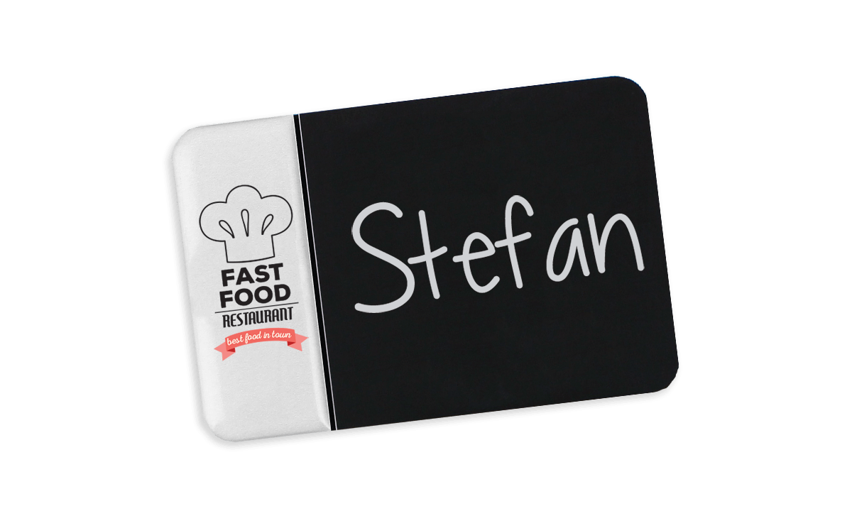 Chalkboard Name Badges, 75 X 50 mm, Custom Imprint on the Left