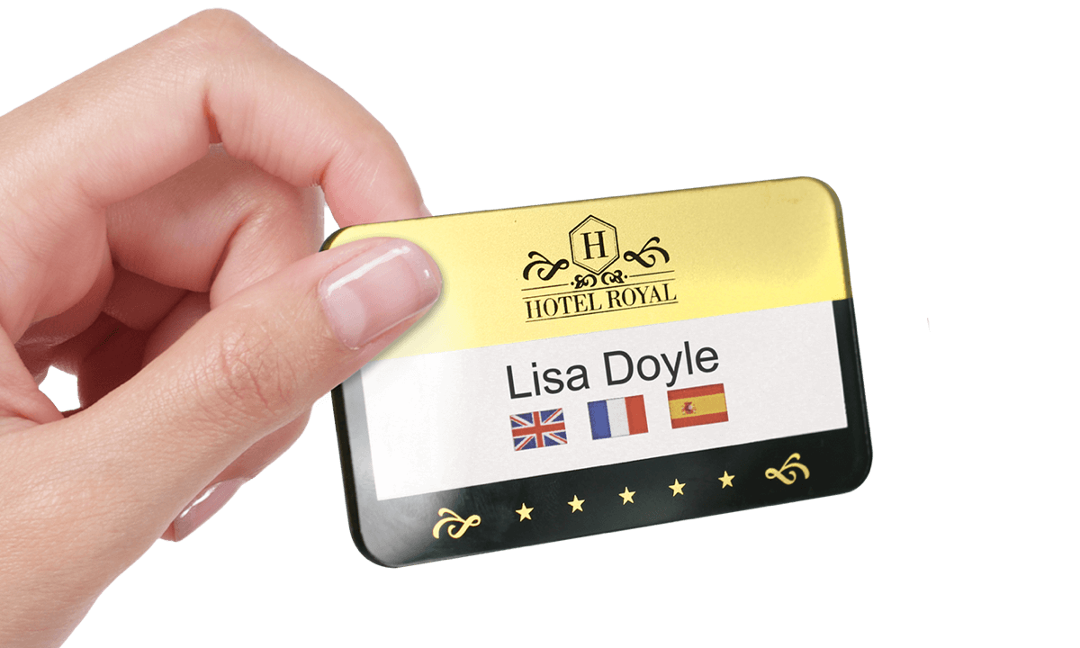 Reusable Selfit® PRO Double line Name Badges, 70 x 40 mm