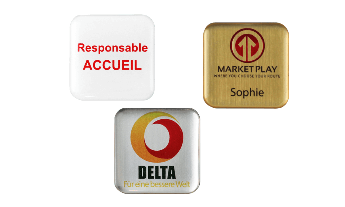 Premium Impress Name Badge, 32 X 32 mm