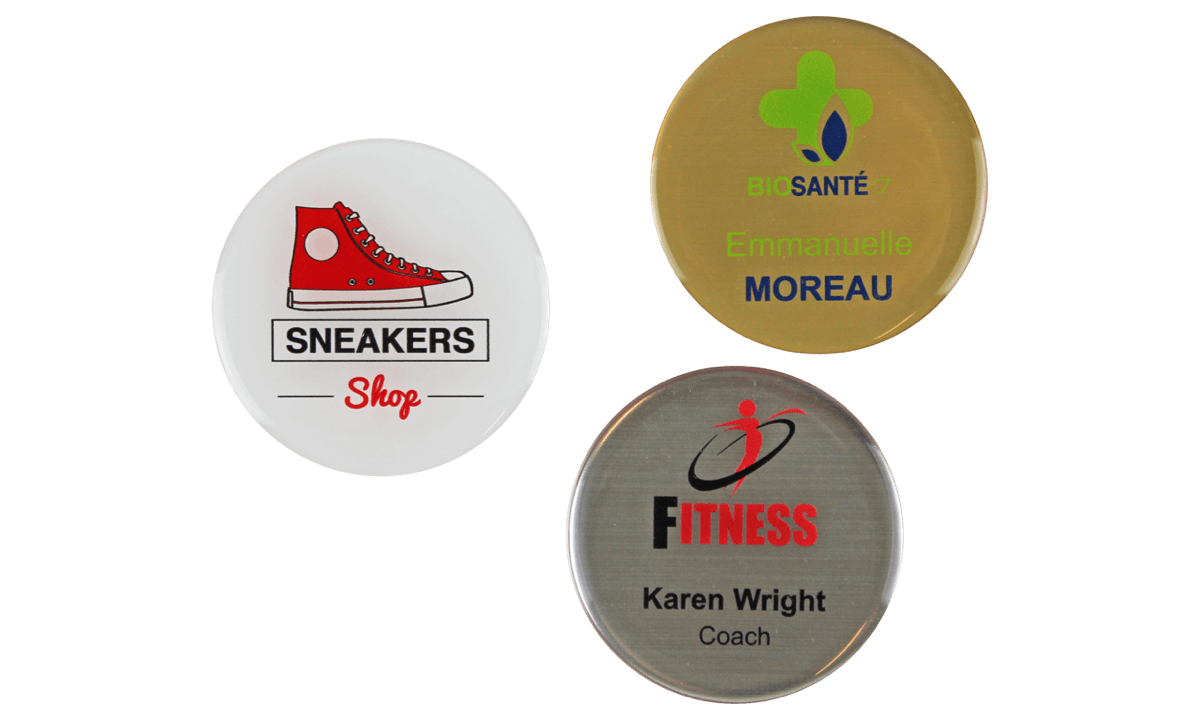 Premium Impress Name Badge, 50 mm Round