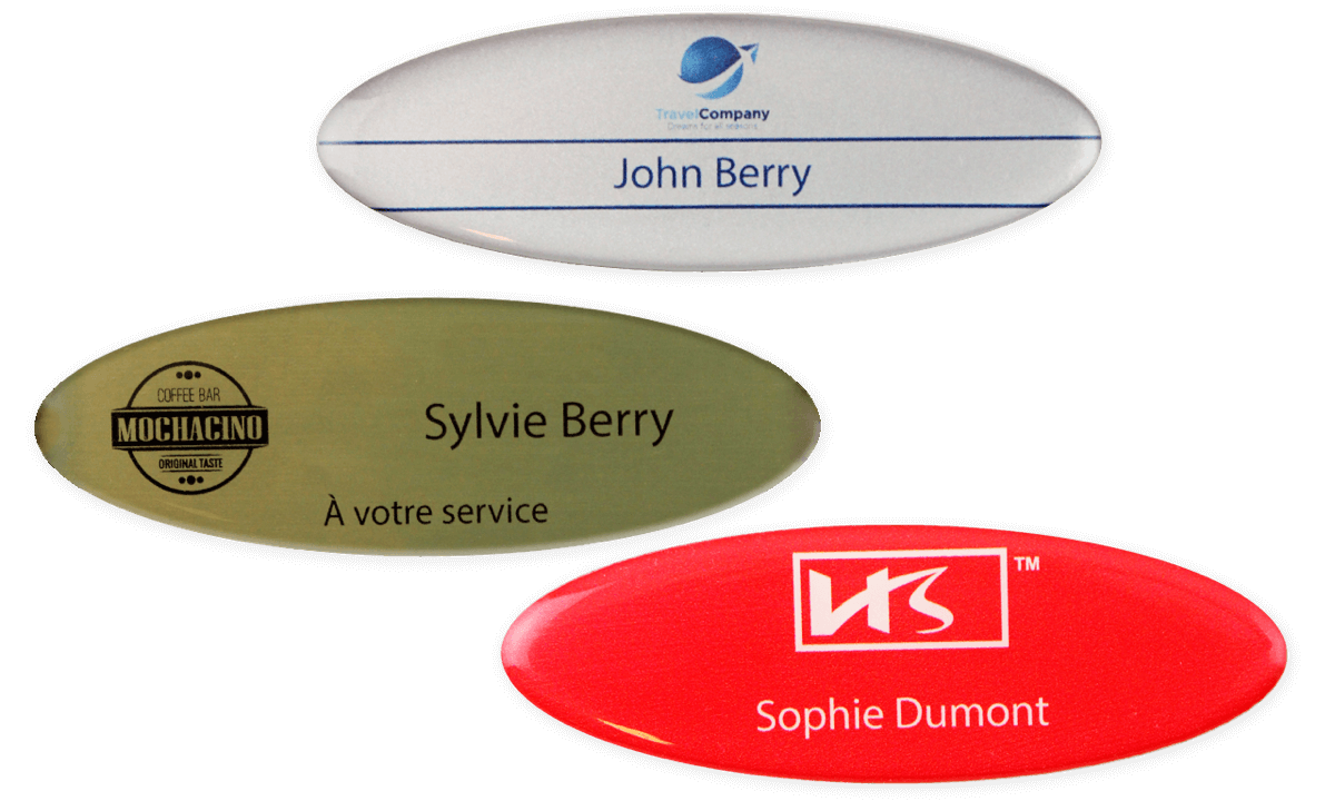 Premium Impress Name Badge, 75 X 32 mm - Oval