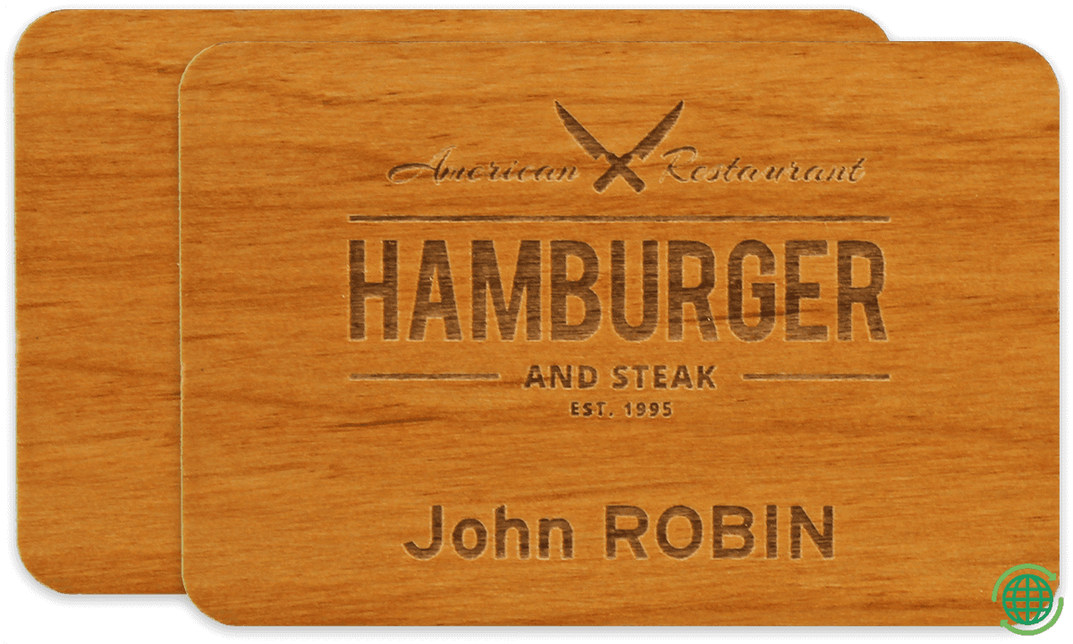 Impress Wooden Name Badge, 75 X 50 mm