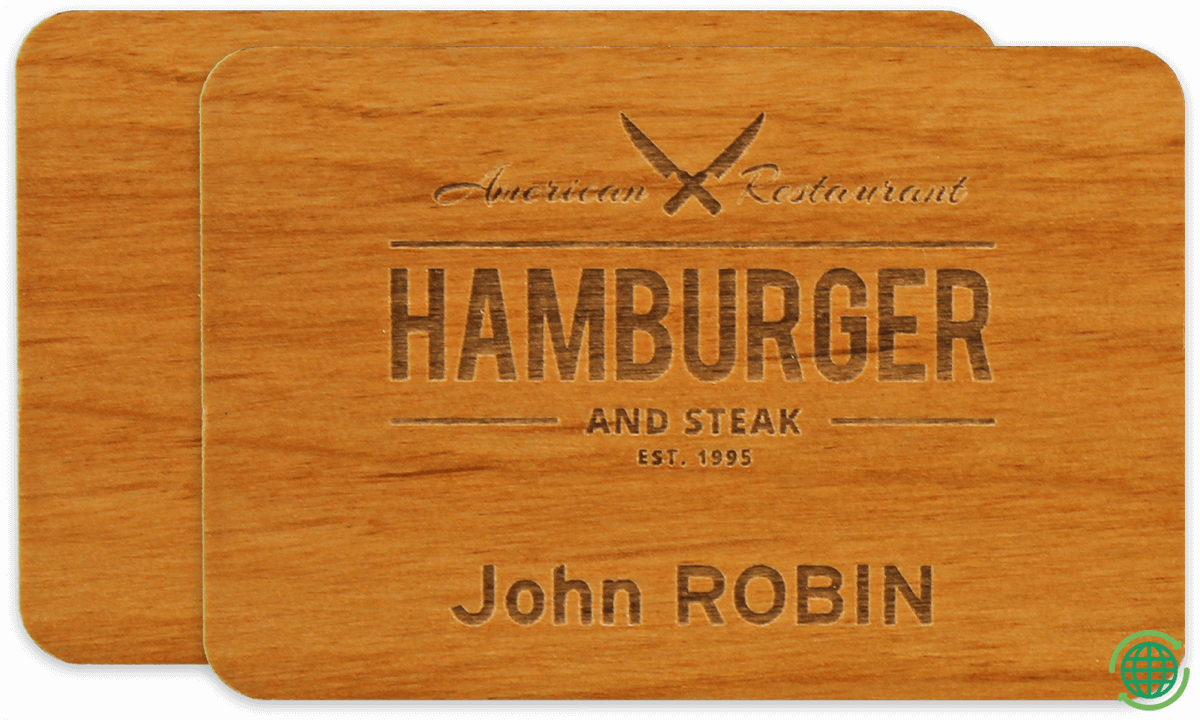 Impress Wooden Name Badge, 75 X 50 mm