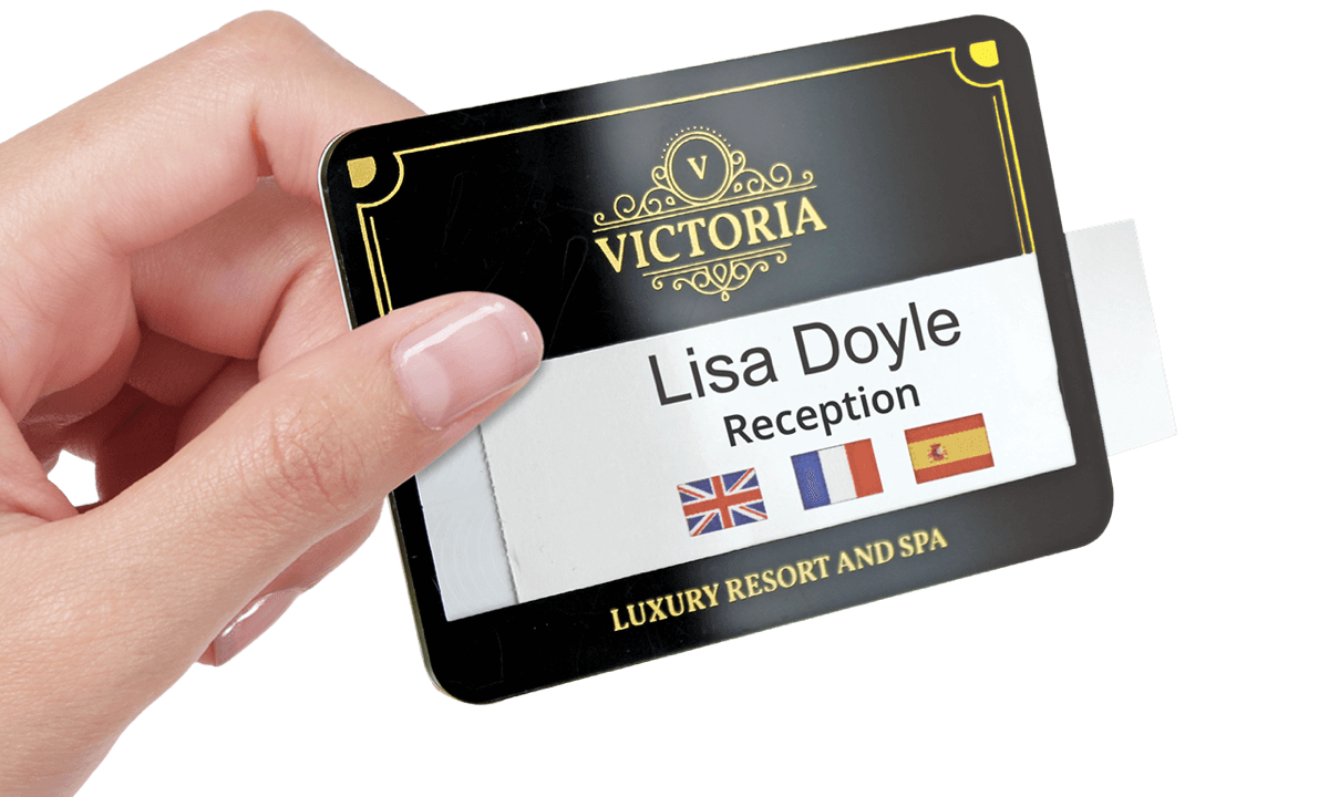 Reusable Selfit® PRO Multi line Name Badges, 75 X 55 mm