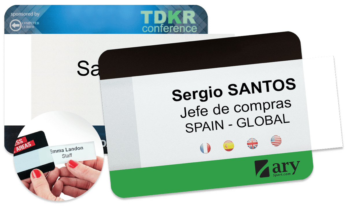 Reusable Selfit® Multimega Name Badges, 75 X 55 mm