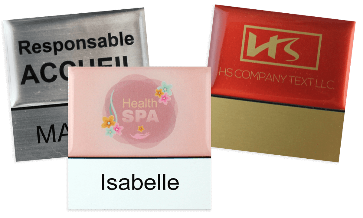 Premium Reusable Name Badge, 50 X 50 mm, 18 mm sticky label