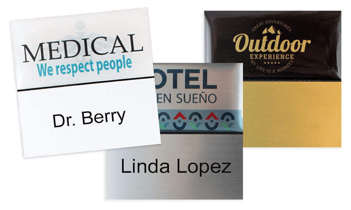 Premium Reusable Name Badge, 50 X 50 mm, 24 mm sticky label