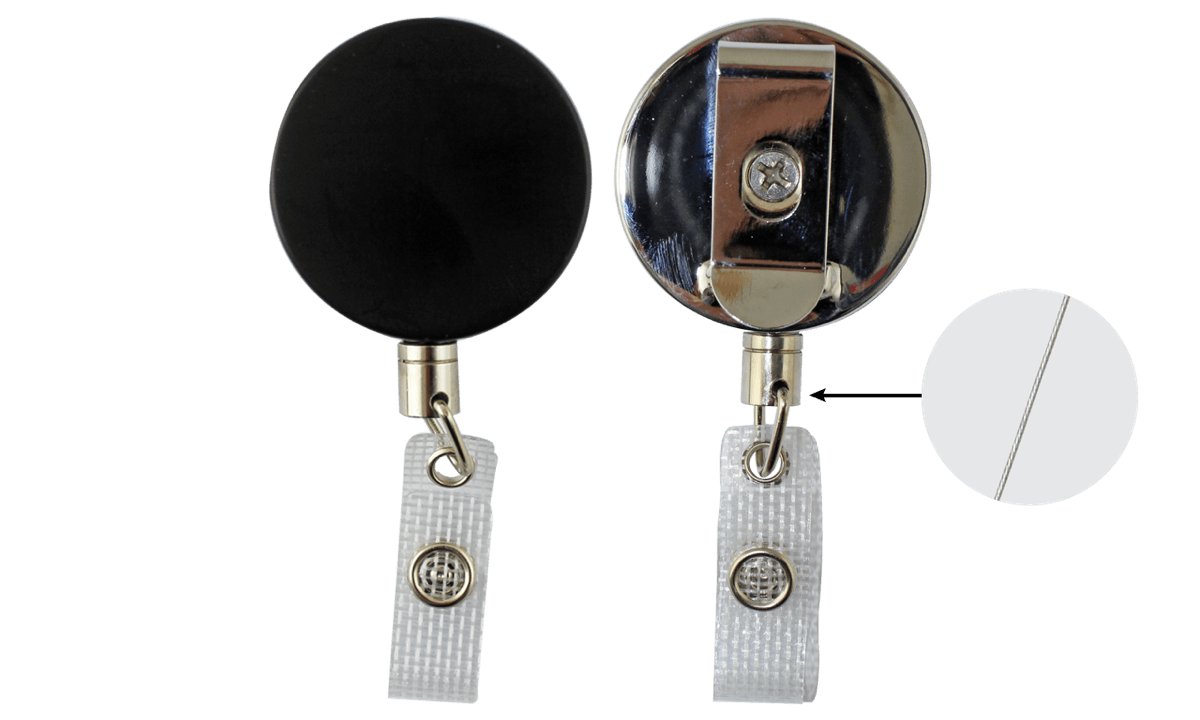 Heavy-Duty Badge-Reel with Steel Wire & Reinforced Vinyl Strap