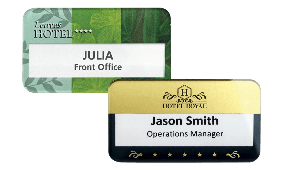 Reusable Selfit PRO Double line Name Badges, 70 x 40 mm