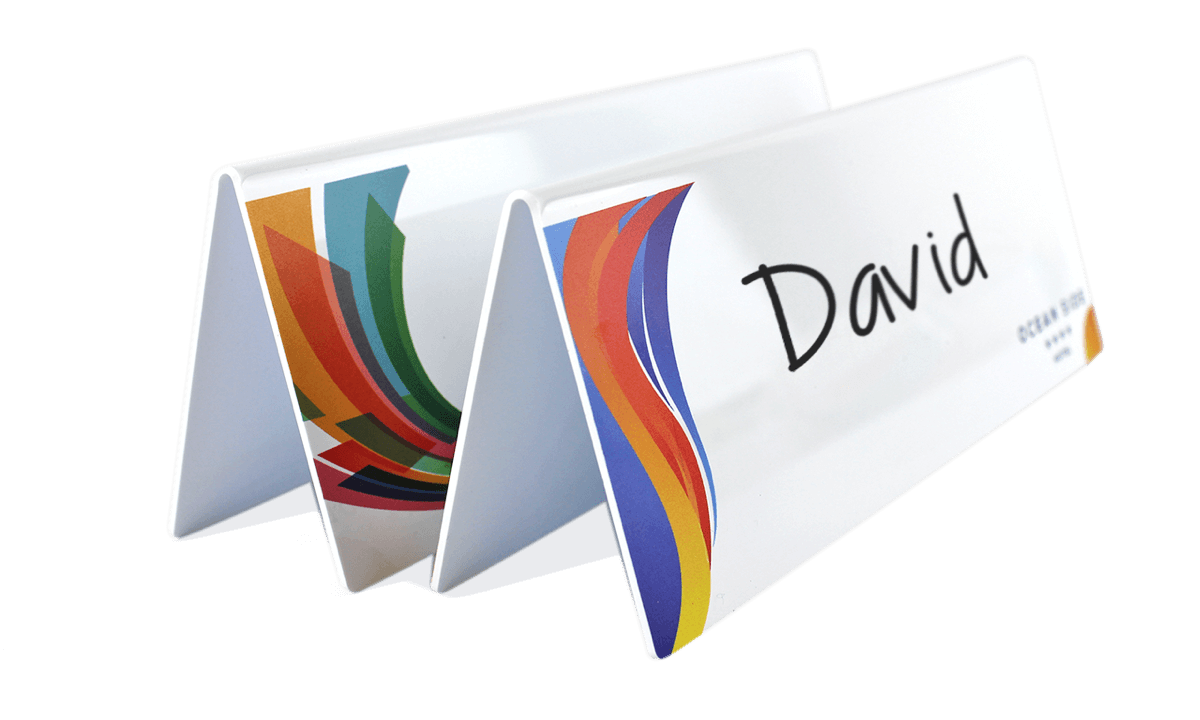 Reusable Customised Whiteboard Deskplates