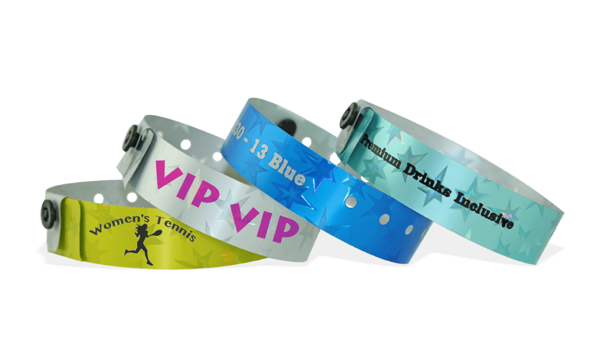 Custom Holographic wristbands 19 mm stars