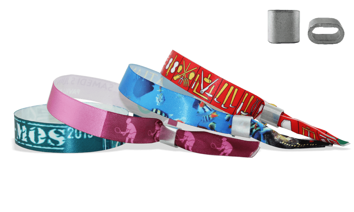 Satin wristbands with metal flat closure, Honolulu
