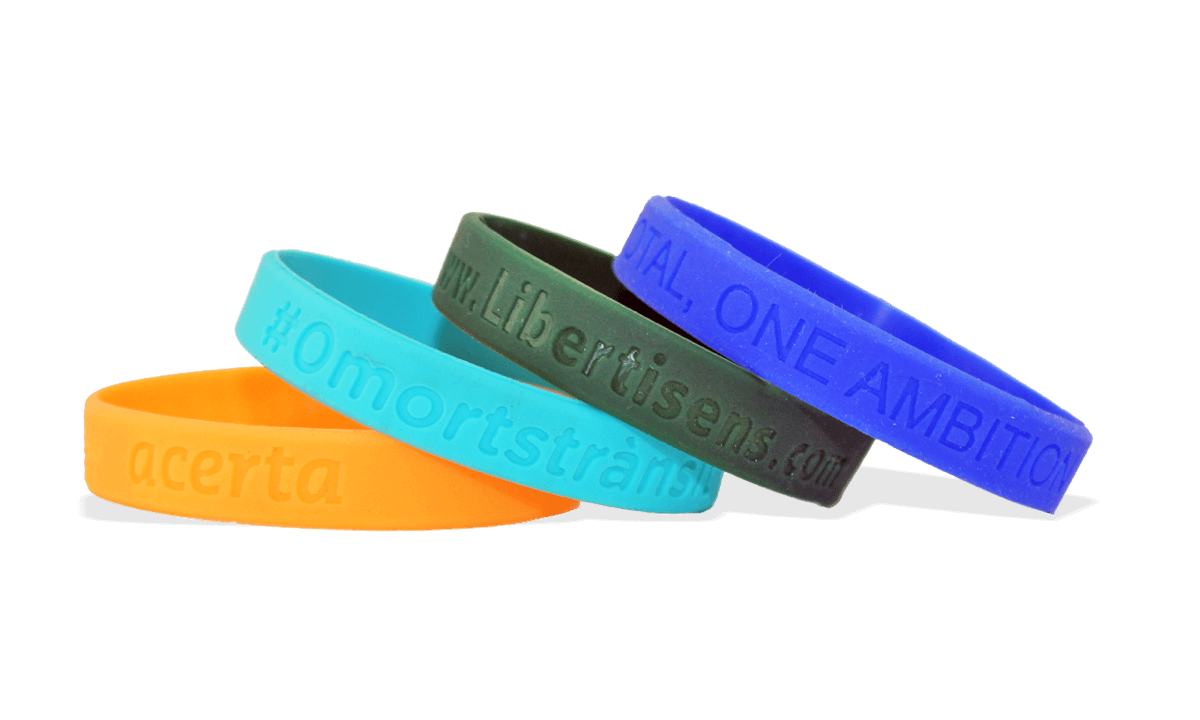 Custom Silicone Wristbands, Small Size, Debossed