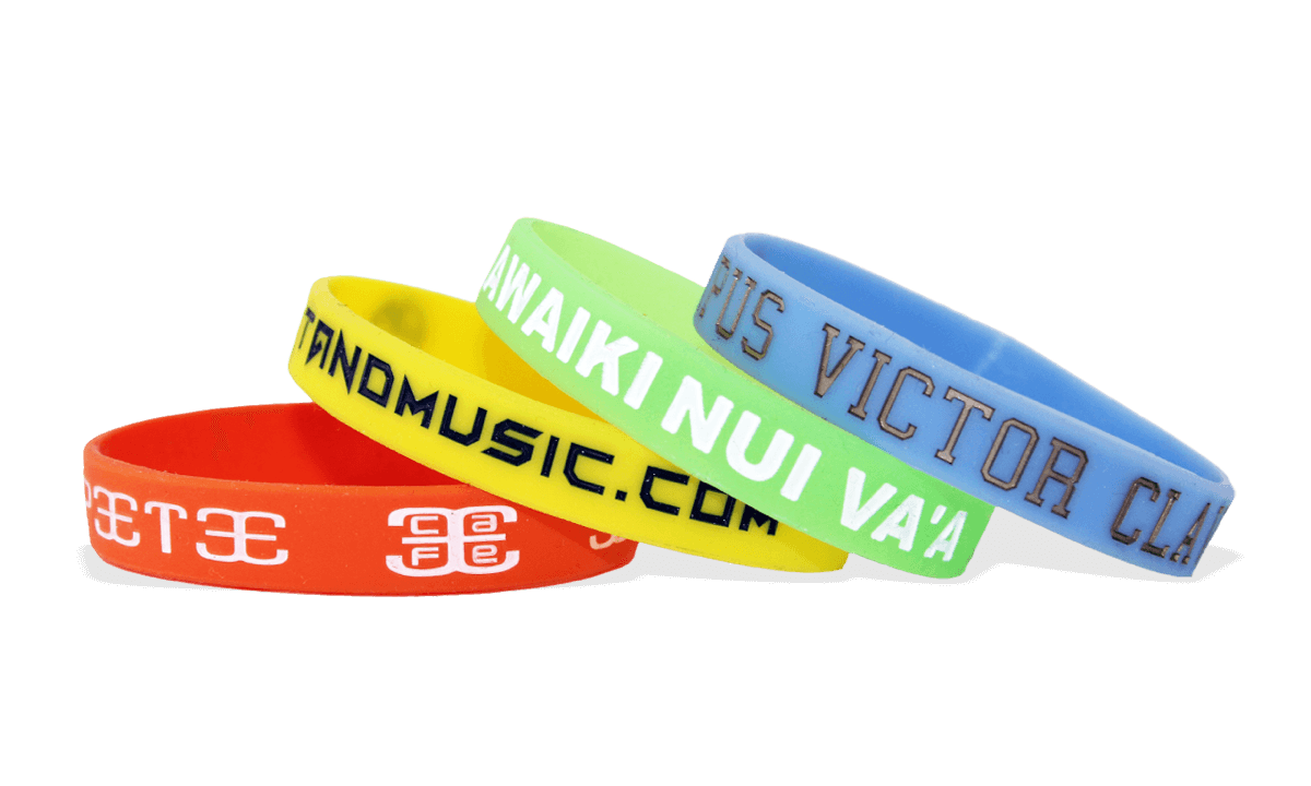 Custom Silicone Wristbands, Small Size, Debossed Ink Filled