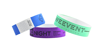 Black Print Tyvek wristbands 19 mm