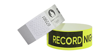 Black Print Tyvek wristbands 25 mm