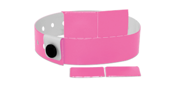 4-Tab Vinyl wristbands 19 mm day glow pink