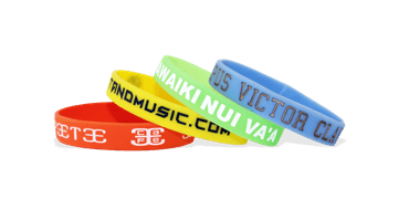 Custom Silicone Wristbands, Medium Size, Debossed Ink Filled