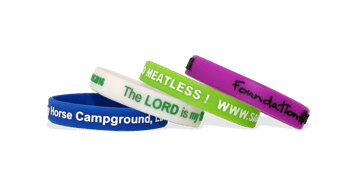 Custom Silicone Wristbands, Medium Size, Printed Embossed